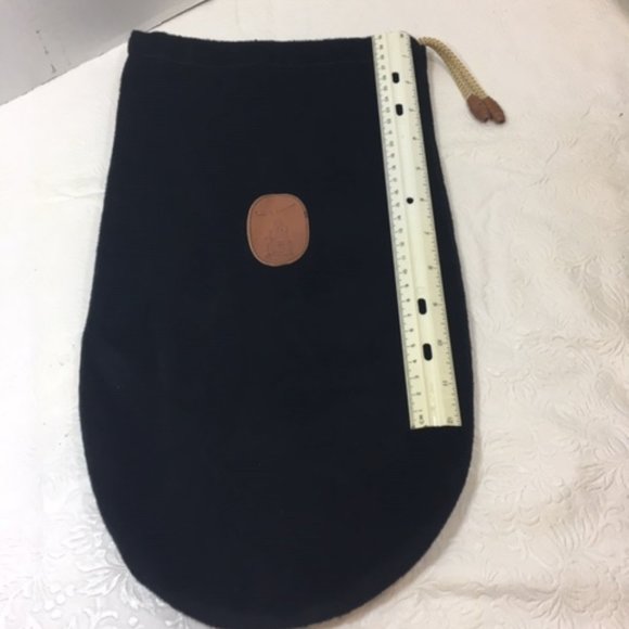 Tauer & Johnson Black Velvet Dust Shoe Bag Vintage Drawstring Leather Logo ONE - Picture 4 of 9